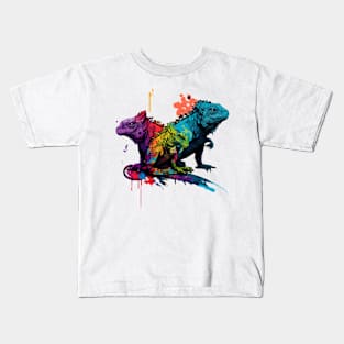 Colorful Iguana Art Kids T-Shirt